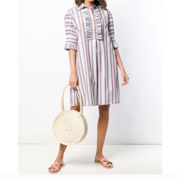 tory burch striped shirt dress